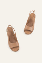 Paros Genuine Leather Women Wedge Sandals Taupe - view 4