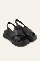 Patara Genuine Leather Women Platform Sandals Black - view 2