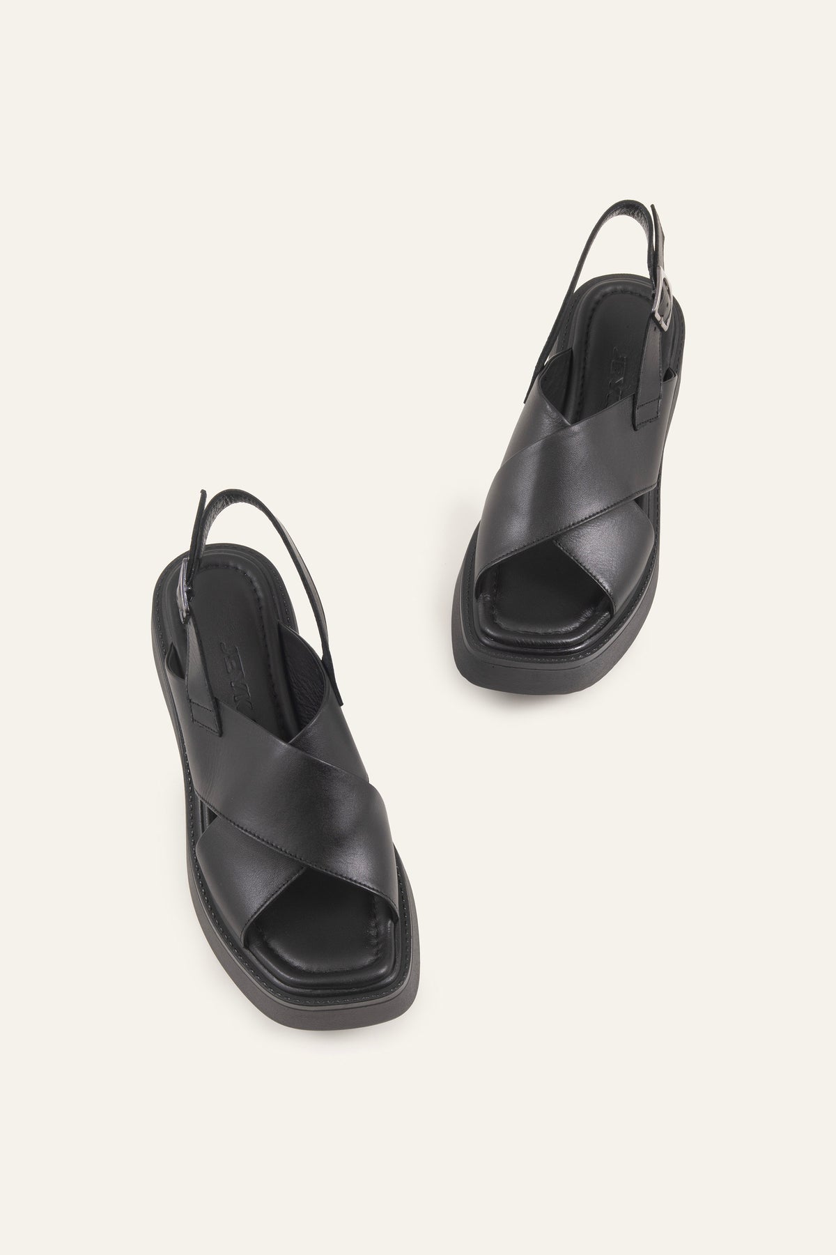 Patara Genuine Leather Women Platform Sandals Black - view 4