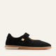 Pesaro Genuine Suede Women Mary Jane Flats Black