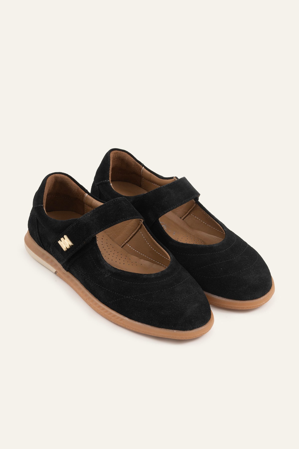 Pesaro Genuine Suede Women Mary Jane Flats Black - view 3