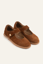 Pesaro Genuine Suede Women Mary Jane Flats Brown - view 3