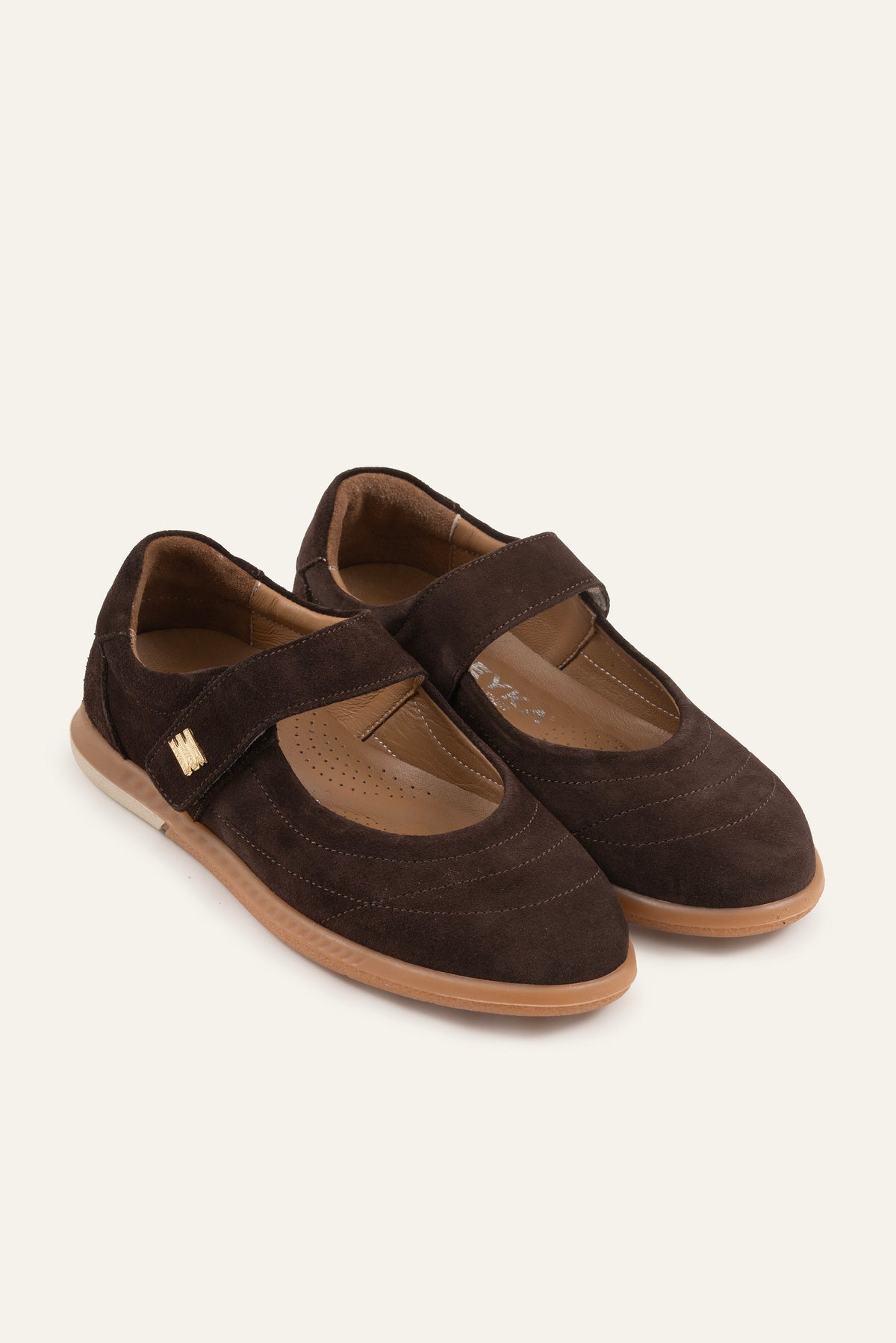 Pesaro Genuine Suede Women Mary Jane Flats Dark Brown - view 3