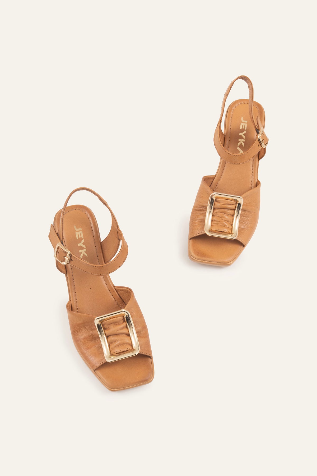 Portofino Genuine Leather Women Block Heel Sandals Tan - view 4