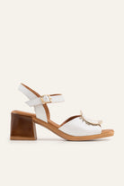 Portofino Genuine Leather Women Block Heel Sandals White - view 1