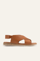 Positano Genuine Leather Women Flat Sandals Tan - view 1