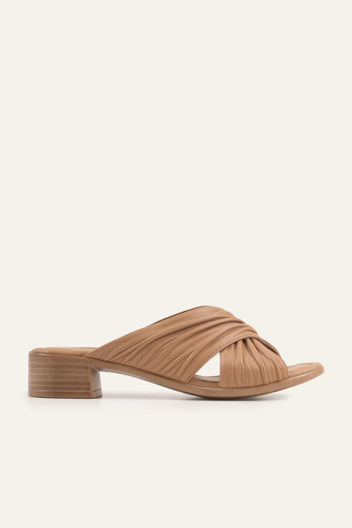 Procida Genuine Leather Women Low Heel Mules Taupe - view 1