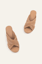 Procida Genuine Leather Women Low Heel Mules Taupe - view 4