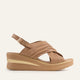 Rhodes Genuine Leather Women Wedge Sandals Taupe