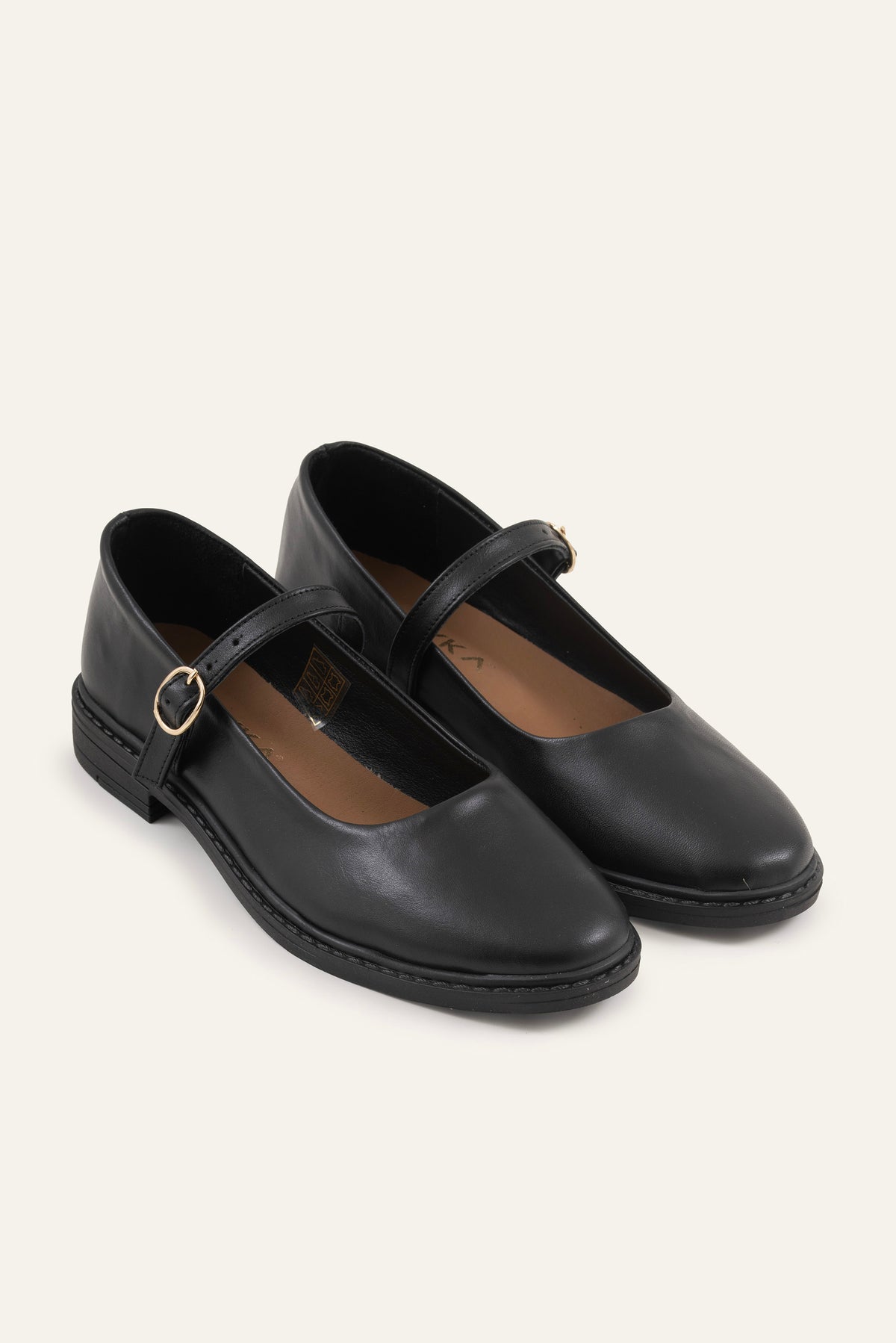 Rimini Genuine Leather Women Mary Jane Flats Black - view 3