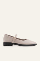 Rimini Genuine Leather Women Mary Jane Flats Grey - view 1