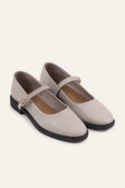 Rimini Genuine Leather Women Mary Jane Flats Grey - view 3