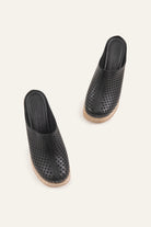 Ronda Genuine Leather Women Cork Heel Clogs Black - view 4