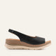 Stresa Genuine Leather Women Wedge Sandals Black