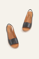Stresa Genuine Leather Women Wedge Sandals Black - view 4