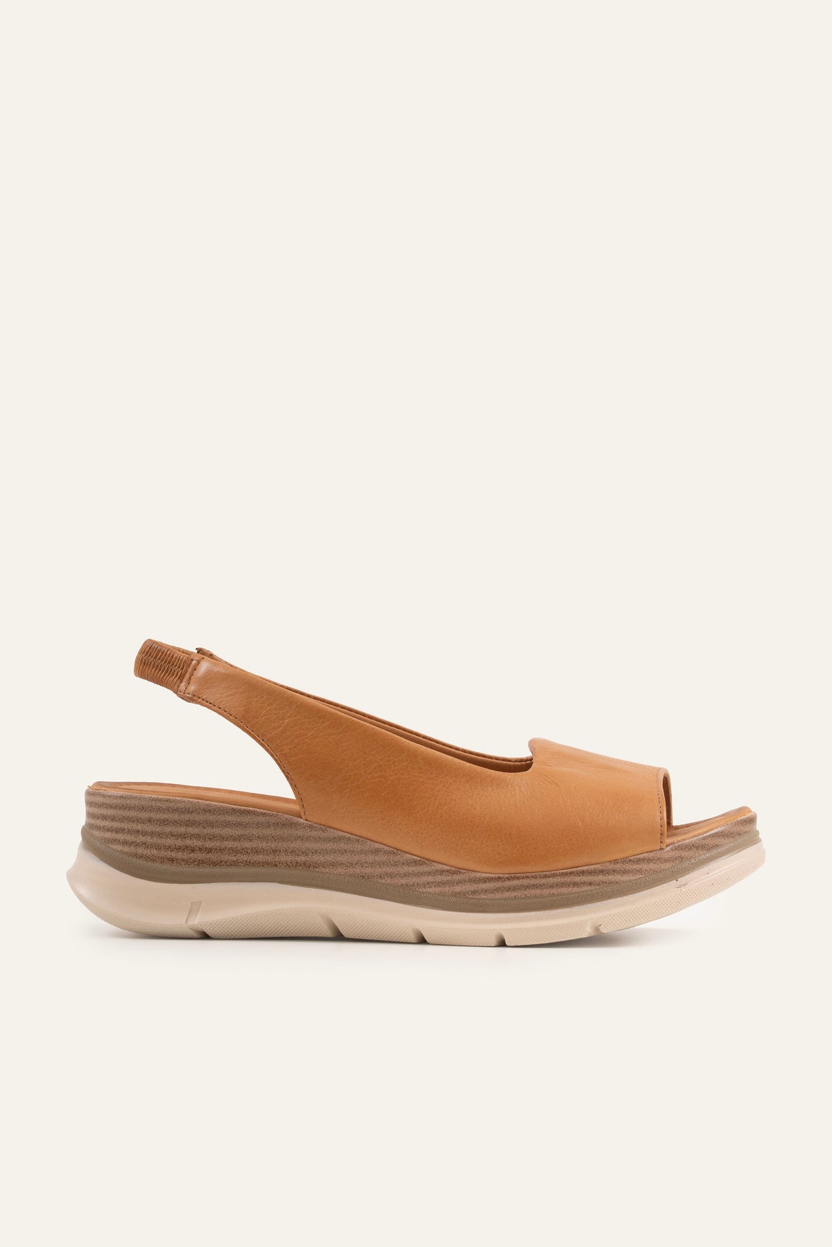 Stresa Genuine Leather Women Wedge Sandals Tan - view 1