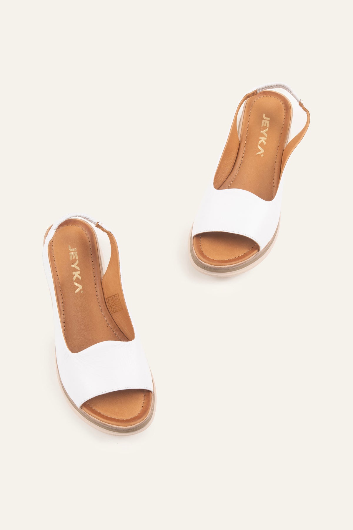 Stresa Genuine Leather Women Wedge Sandals White - view 2