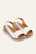 Stresa Genuine Leather Women Wedge Sandals White - view 3