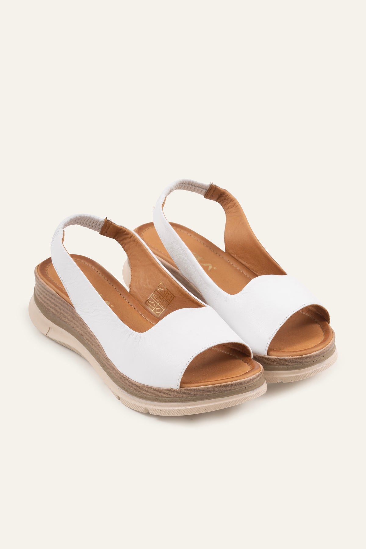 Stresa Genuine Leather Women Wedge Sandals White - view 3