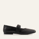 Torino Genuine Leather Women Mary Jane Flats Black