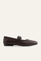 Torino Genuine Leather Women Mary Jane Flats Dark Brown - view 1