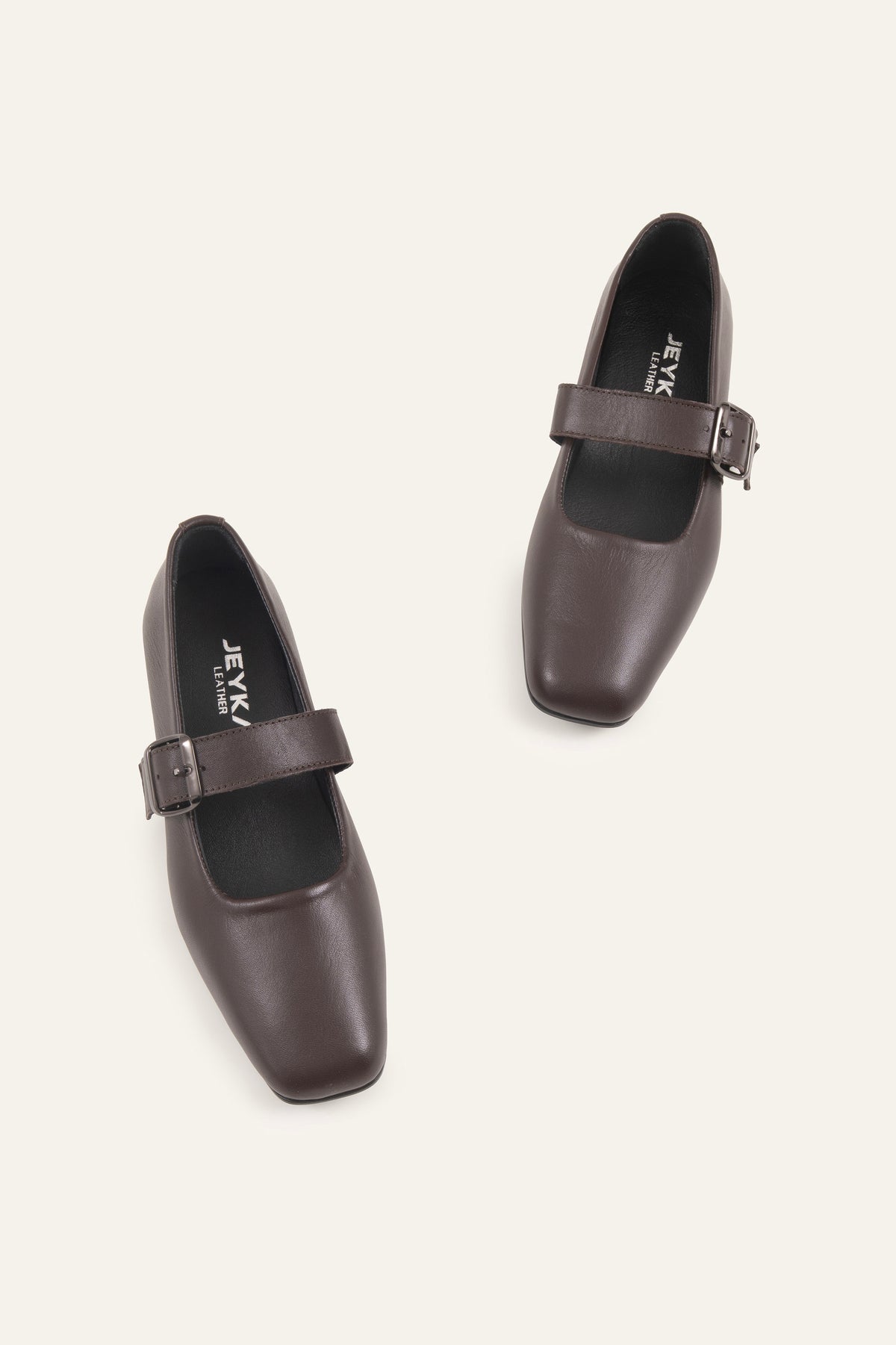 Torino Genuine Leather Women Mary Jane Flats Dark Brown - view 2