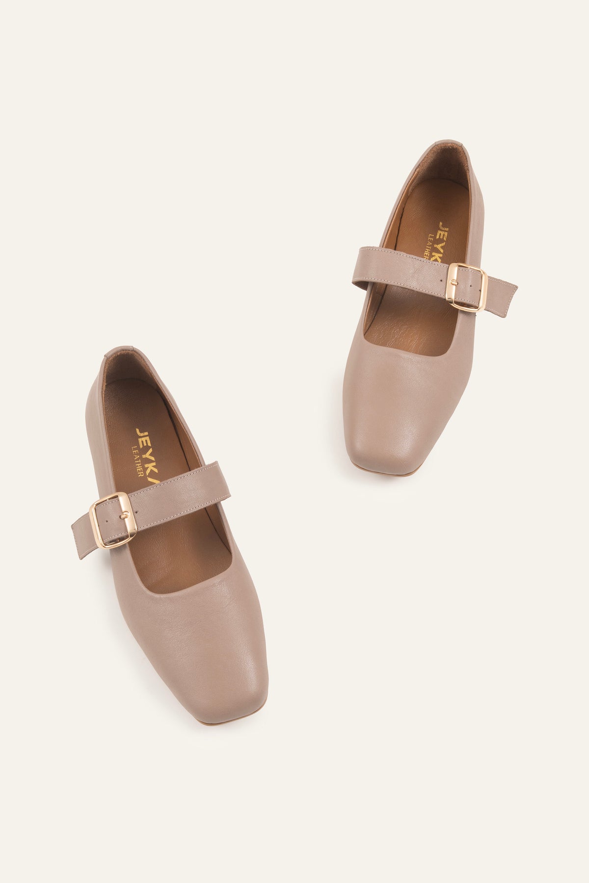 Torino Genuine Leather Women Mary Jane Flats Taupe - view 2