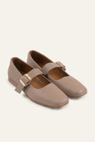 Torino Genuine Leather Women Mary Jane Flats Taupe - view 3