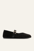 Umbria Genuine Suede Women Mary Jane Flats Black - view 1