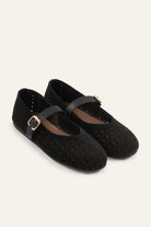 Umbria Genuine Suede Women Mary Jane Flats Black - view 3