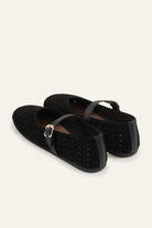 Umbria Genuine Suede Women Mary Jane Flats Black - view 4