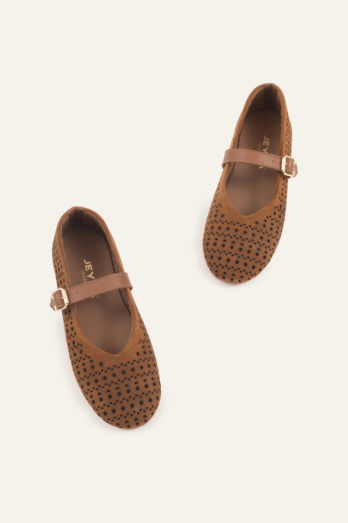 Umbria Genuine Suede Women Mary Jane Flats Brown - view 2