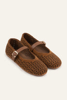 Umbria Genuine Suede Women Mary Jane Flats Brown - view 3