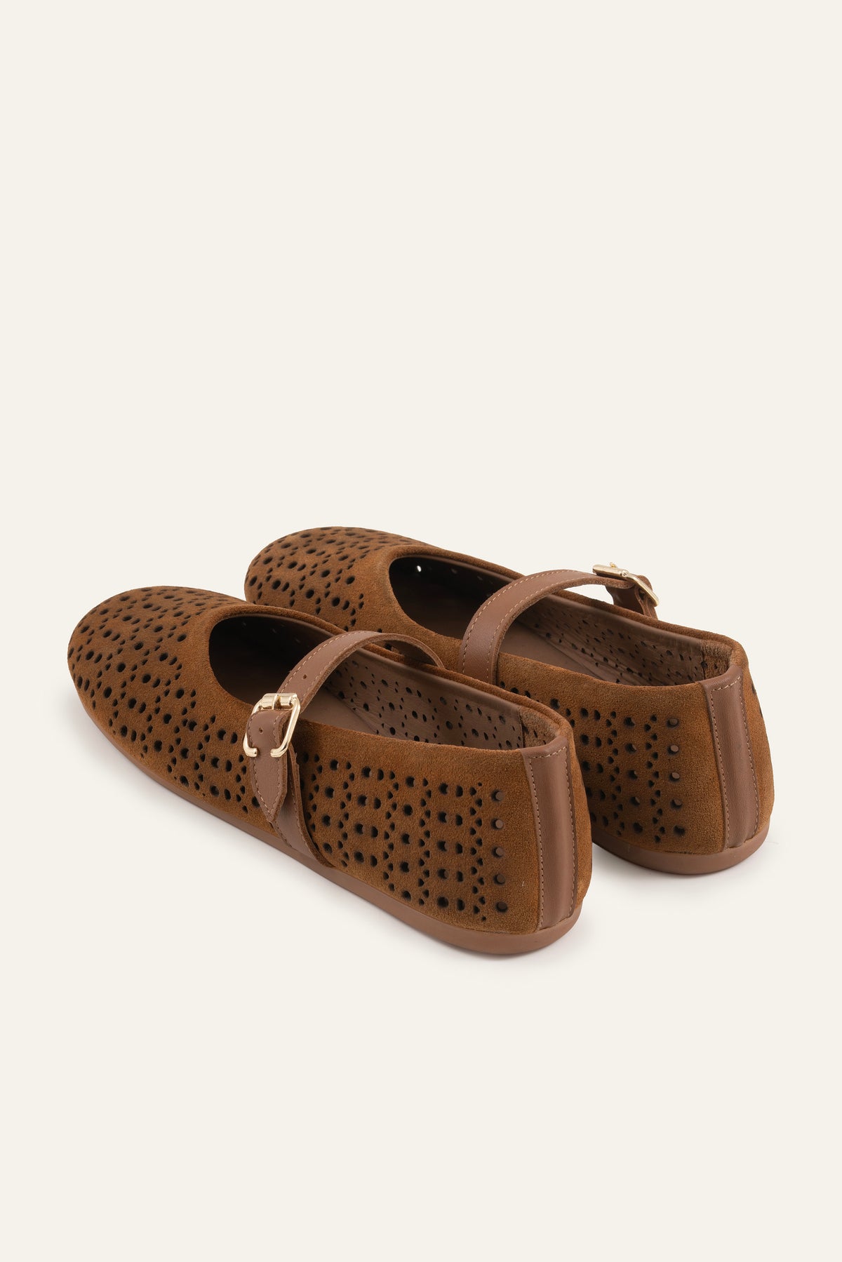 Umbria Genuine Suede Women Mary Jane Flats Brown - view 4