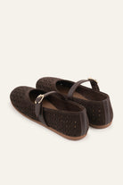 Umbria Genuine Suede Women Mary Jane Flats Dark Brown - view 4