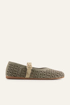Umbria Genuine Suede Women Mary Jane Flats Khaki - view 1