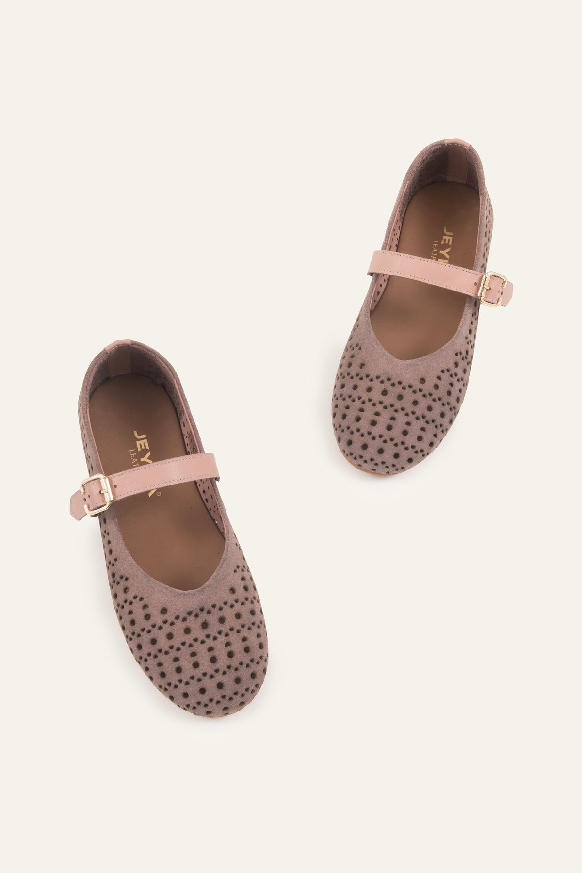 Umbria Genuine Suede Women Mary Jane Flats Taupe - view 2