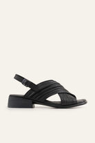 Valencia Genuine Leather Women Low Heel Sandals Black - view 1