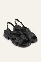 Valencia Genuine Leather Women Low Heel Sandals Black - view 2