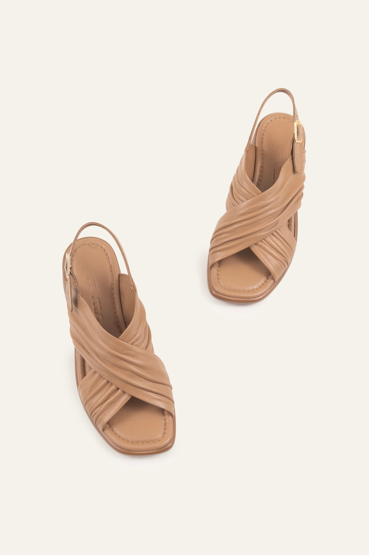 Valencia Genuine Leather Women Low Heel Sandals Taupe - view 4