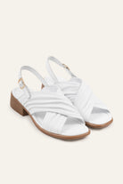 Valencia Genuine Leather Women Low Heel Sandals White - view 2