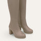 Livorno Genuine Knee High Leather Beige Boots