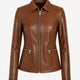 Fiona Brown Leather Jacket Women