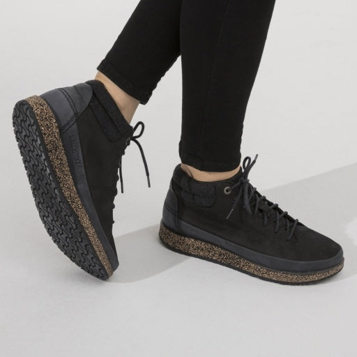 Honnef High Black Nubuck Leather Narrow
