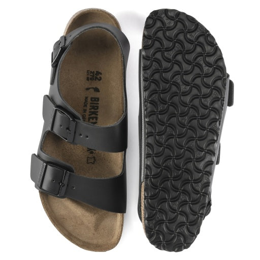 Milano Black Smooth Leather Narrow