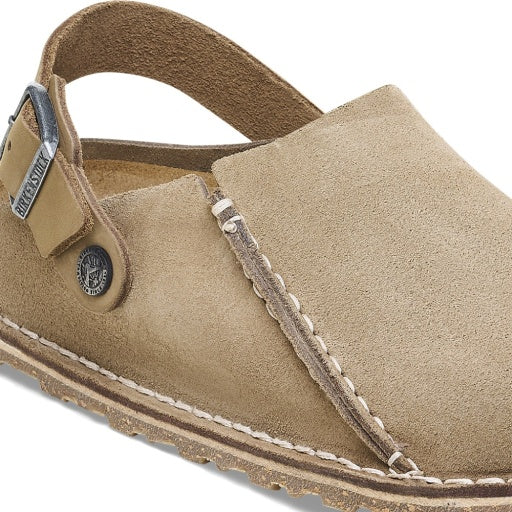 Lutry Grey Taupe Suede Leather Narrow