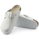 Boston White Smooth Leather Narrow