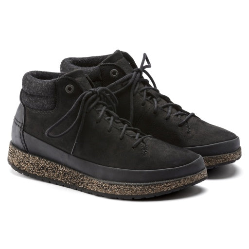 Honnef High Black Nubuck Leather Narrow