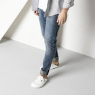 Boston White Smooth Leather Narrow