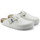 Boston White Smooth Leather Narrow